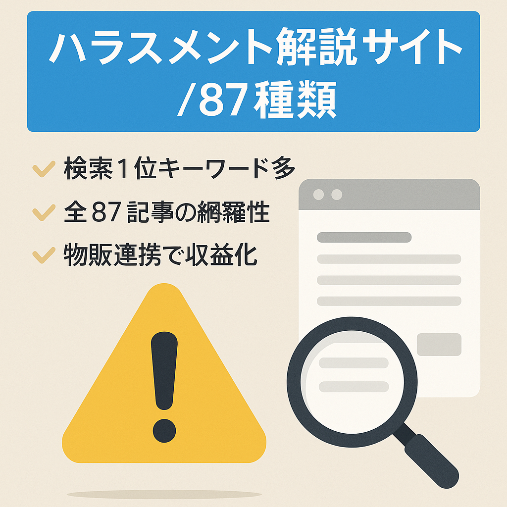 ハラスメント87種類を2000～4000文字で記載【87記事で最も詳しいサイトです】