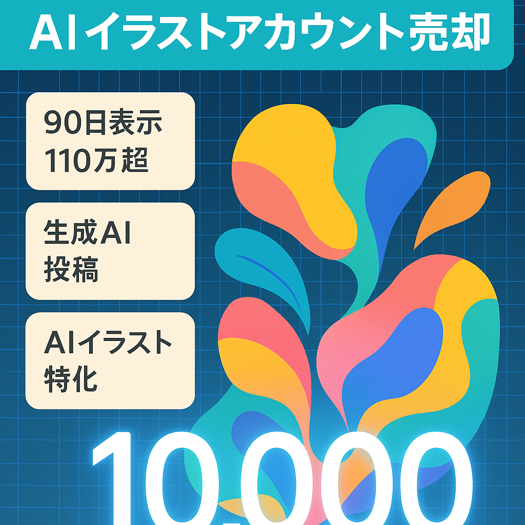 総人フォロワー数1万超え、AIイラストアカウント【早い者勝ち！】