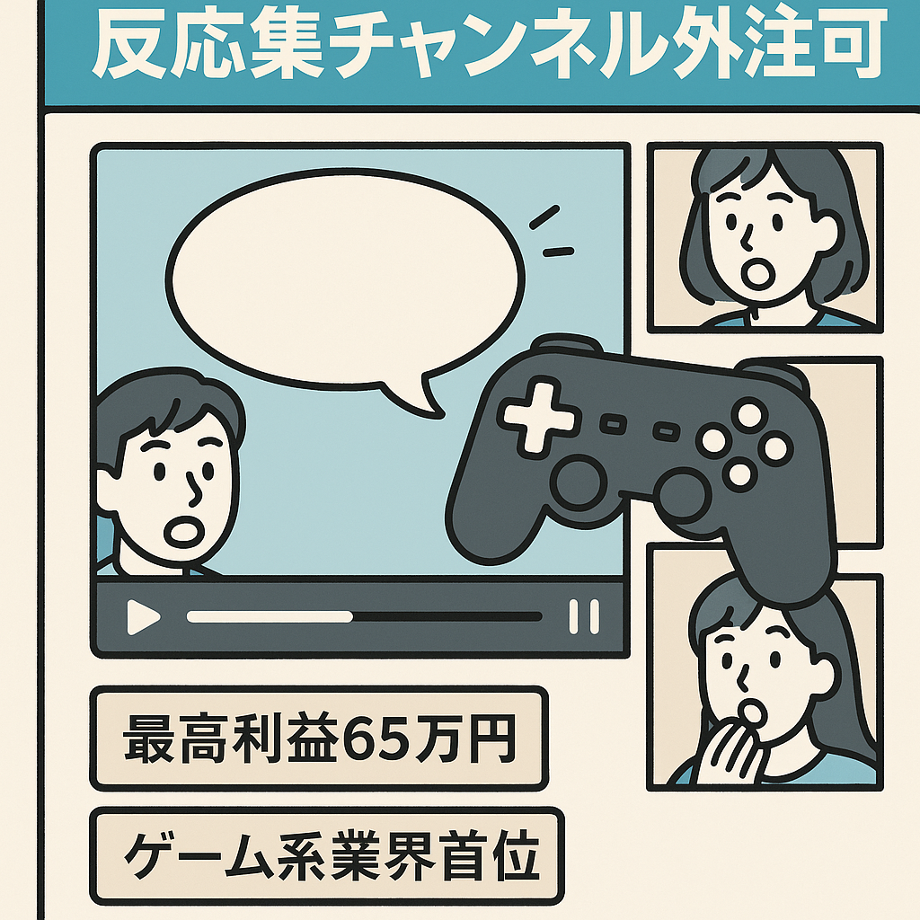 【最高利益65万円】低単価外注可能で安定収益が見込めるアニメ・漫画・ゲームの反応集チャンネル