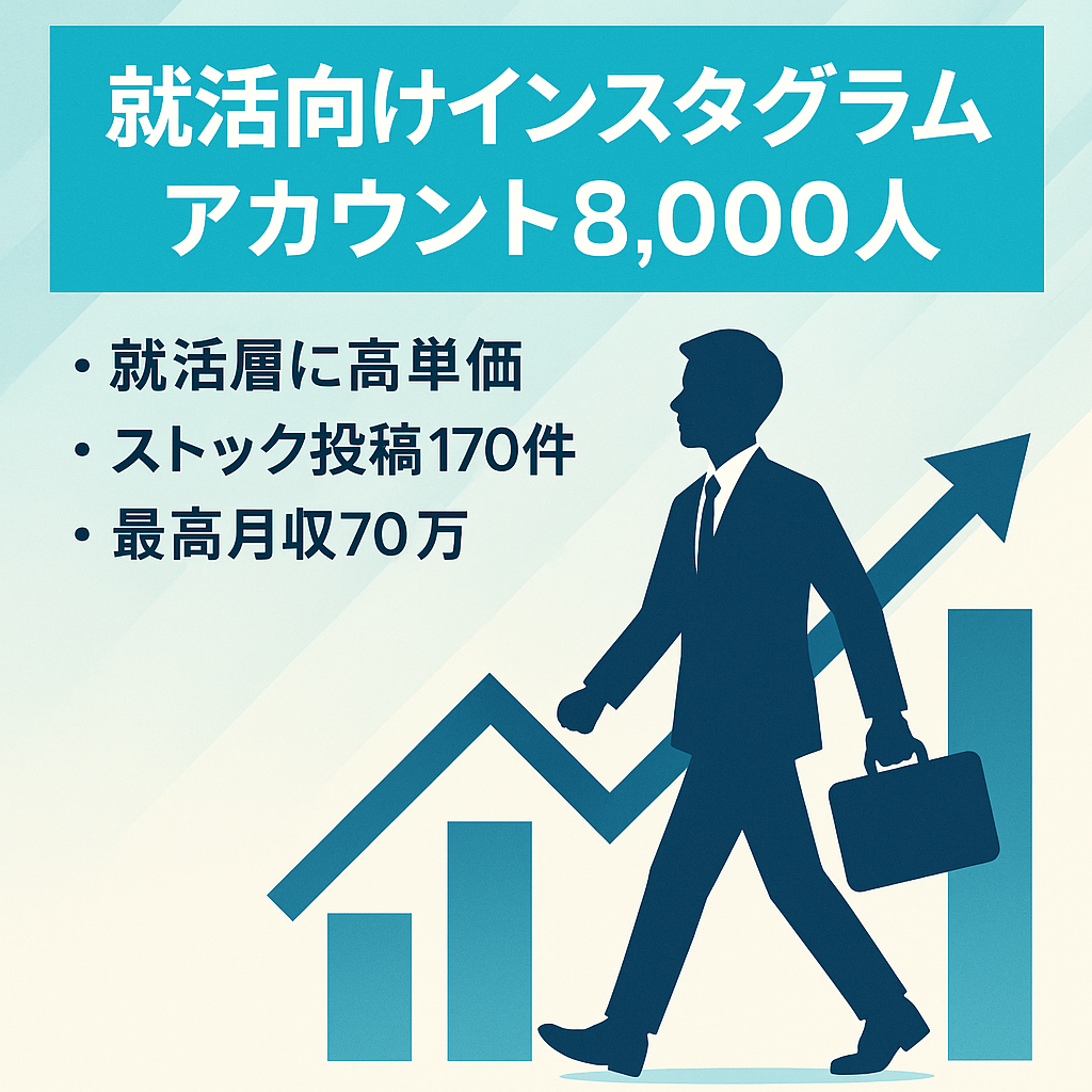 【最高月収70万】就活生向けインスタフォロワー8,000人