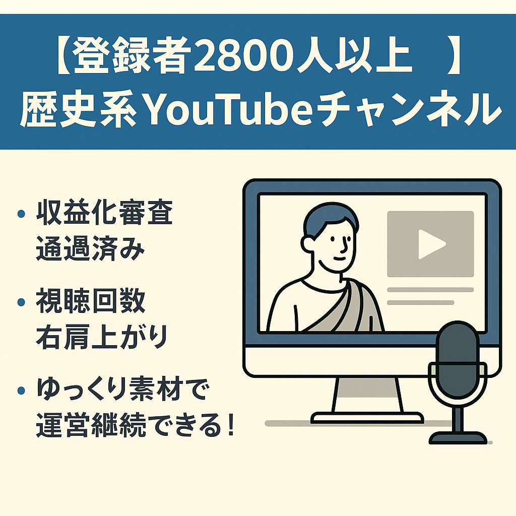 【登録者2800人以上】歴史系YouTubeチャンネル【完全非属人・収益化済み】