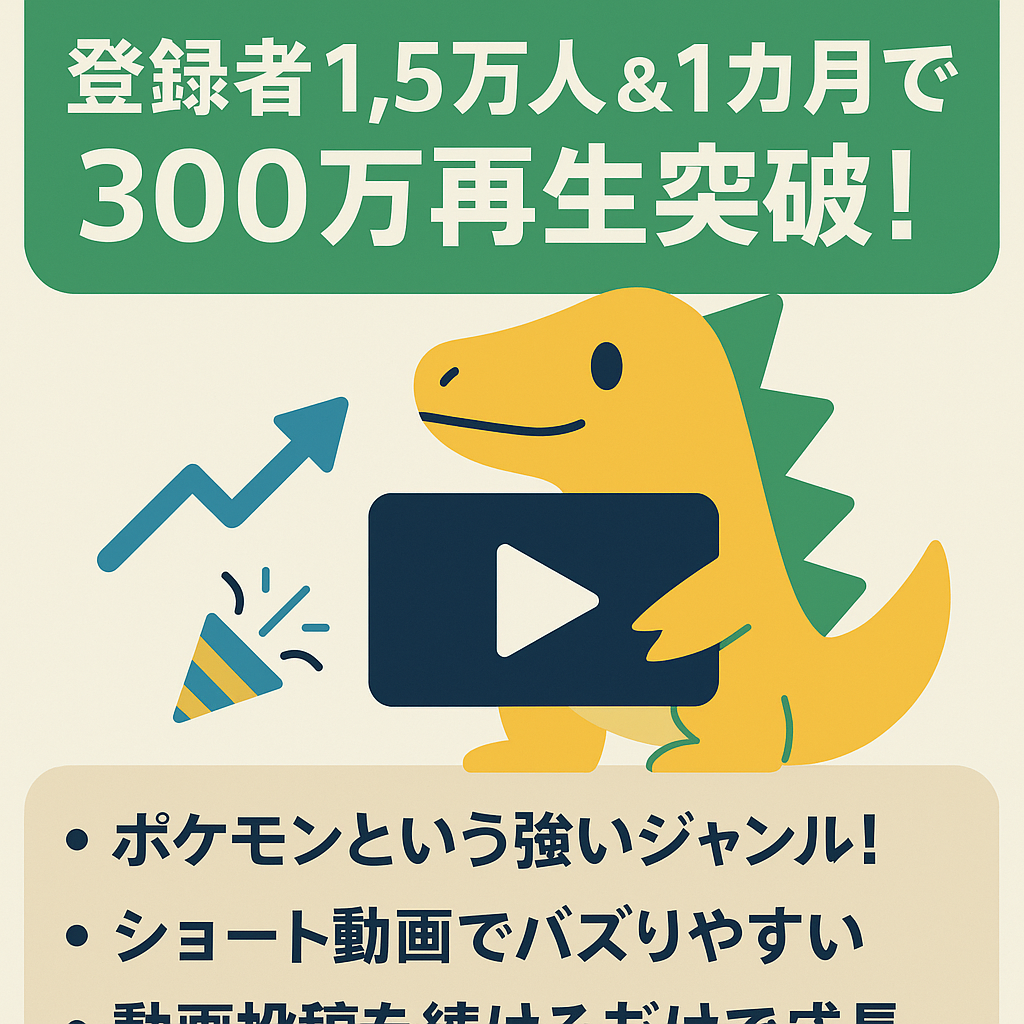 【ポケモン解説チャンネル】登録者1.5万人＆1カ月で300万再生突破！Short4本100万回超え🎉成長中＆初心者OK！