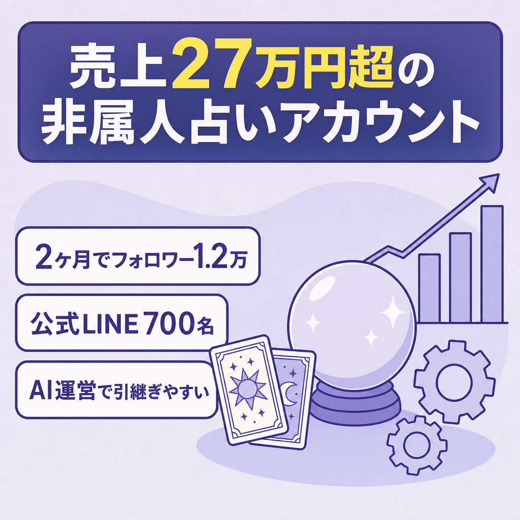 【開始2ヶ月でFW1.2万人越え】直近売上27万円越えの非属人占いアカウント