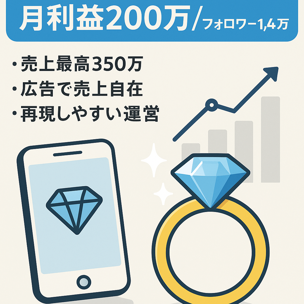 月最高利益200万アクセサリーサイト【インスタフォロワー1.4万】