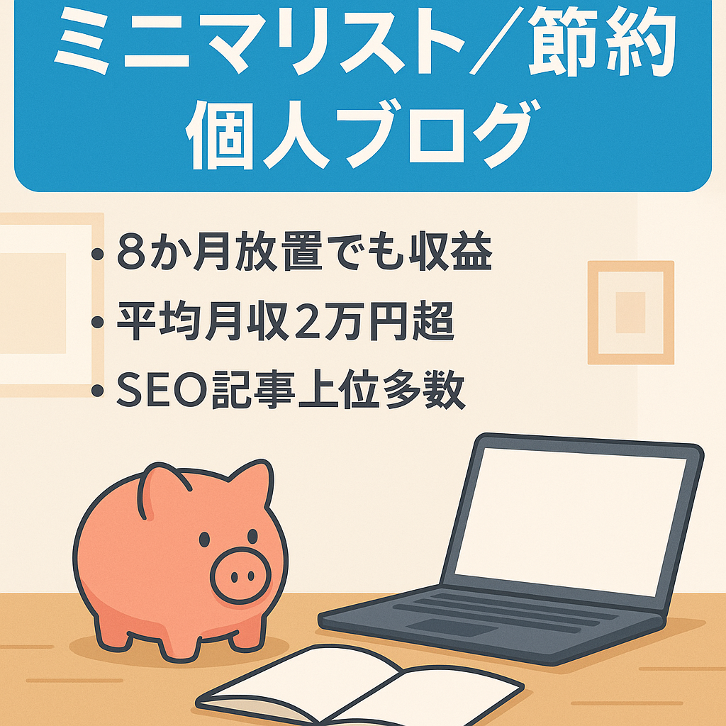 【放置でも月2万円】ミニマリスト・断捨離・節約に関する情報を発信している個人ブログです
