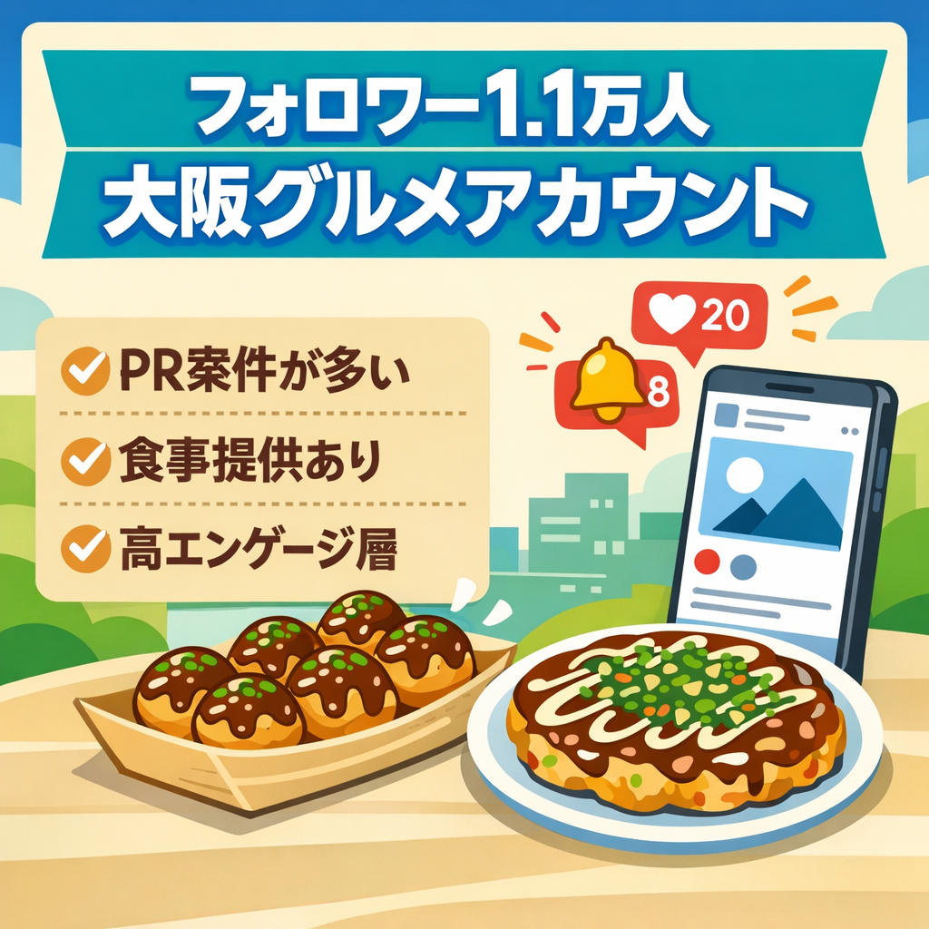 【フォロワー1.1万人以上】大阪グルメに特化したアカウント