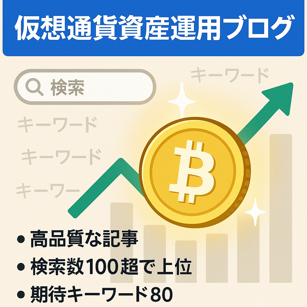 【最終値下げ】仮想通貨を主とした資産運用ブログ｜複数キーワードで上位表示