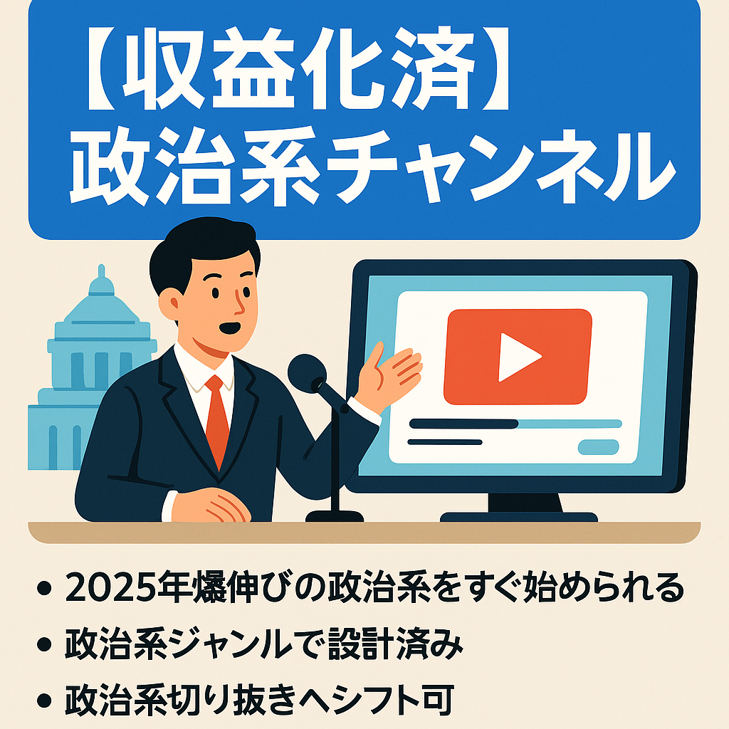 今年一番熱い政治系チャンネル！収益化済みで1/2時点でリアタイ16,000アクティブ状態でスタート