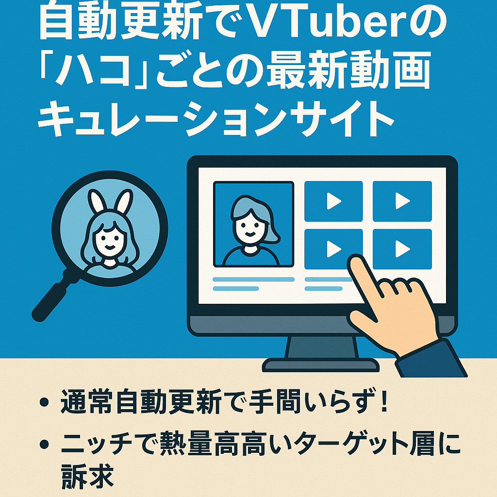 【VTuberまとめwebサービス！】自動更新でVTuberの"ハコ"ごとの最新動画キュレーションサイト