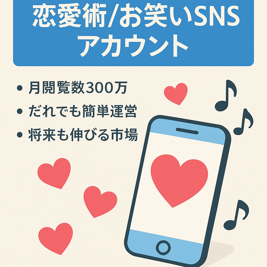 【属人性なし/恋愛術アカウント】まとめて簡単運営/最初の一歩に最適/恋愛、お笑いアカウント