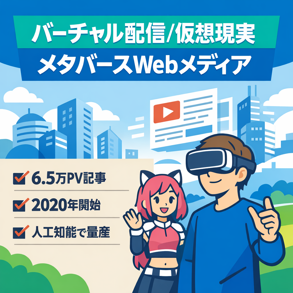 【6.5万PV超記事あり】VTuber・VR・メタバース特化のWEBメディア（2020年開始）