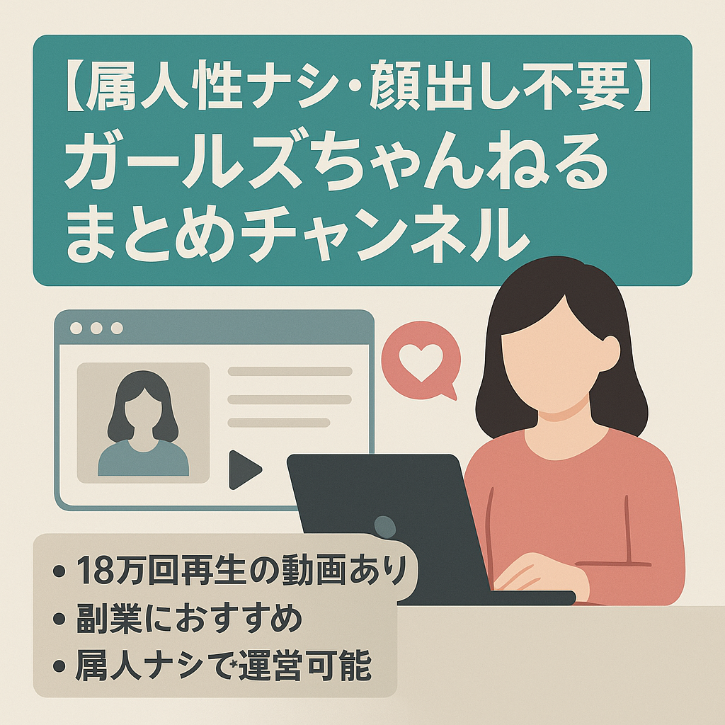 【属人性ナシ・顔出し不要】今人気急上昇中のガールズちゃんねるまとめチャンネル！