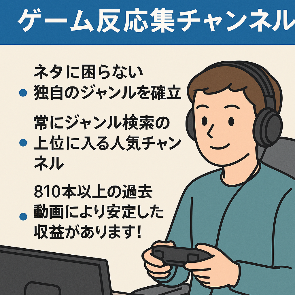 【トレンド真っ只中】総再生数4700万以上＆登録者2万人越え！ゲーム反応集チャンネル【属人性なし・外注可能】