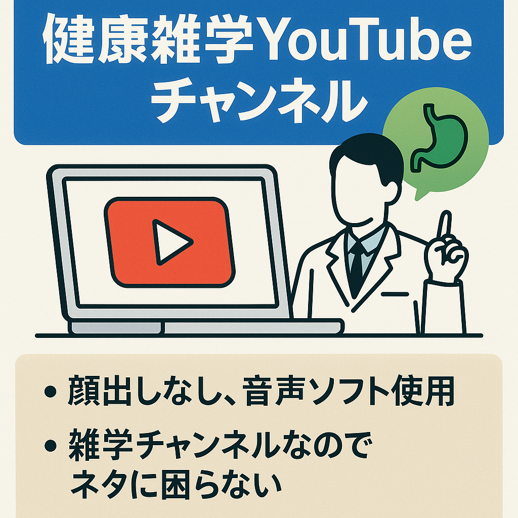 【利益率100%】健康雑学YouTubeチャンネル【登録者1.2万人越え・属人性なし・3月収益60万】