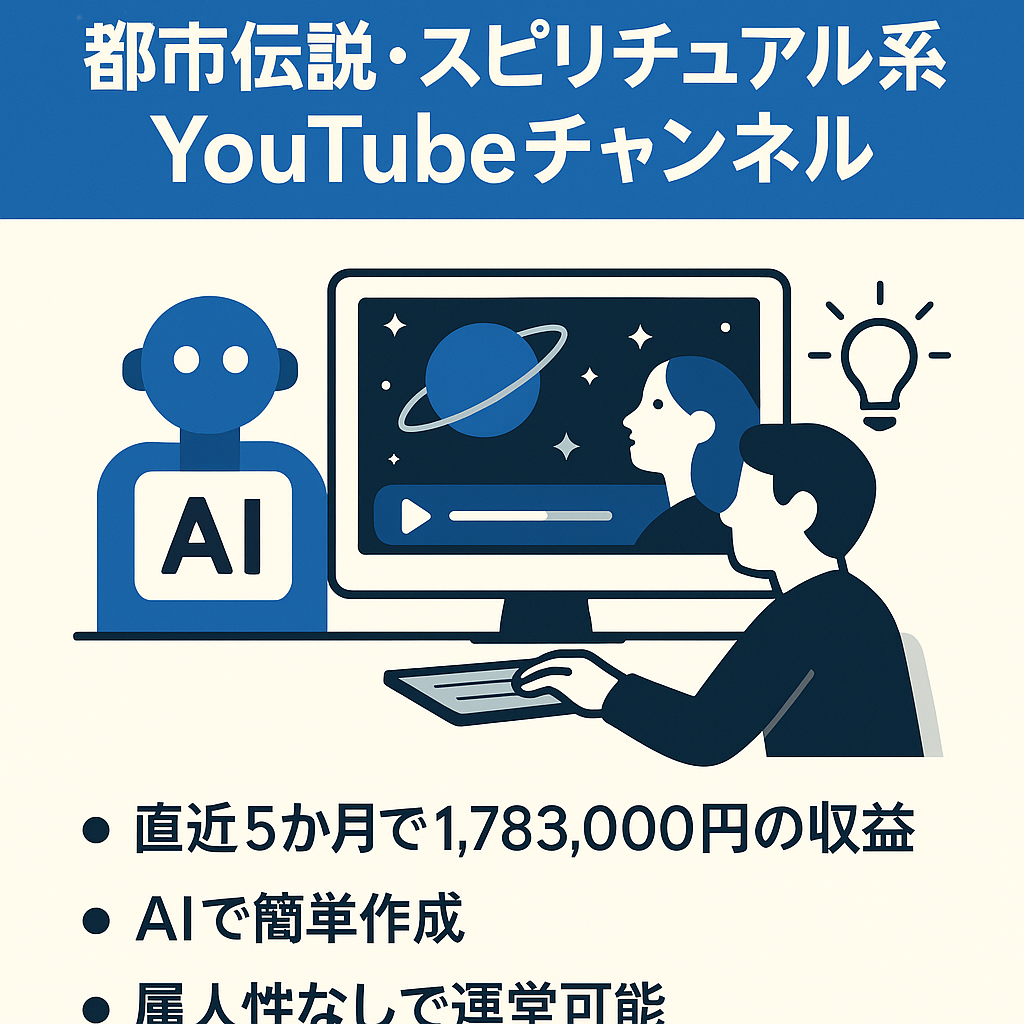 【登録者数9,340人／収益化済み／簡単AI作成】都市伝説・スピリチュアル系（宇宙・お告げ）YouTubeチャンネ ル