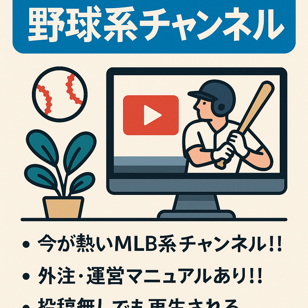 【登録者1.5万人超え】100万再生越えありの野球系チャンネル（非属人チャンネル）