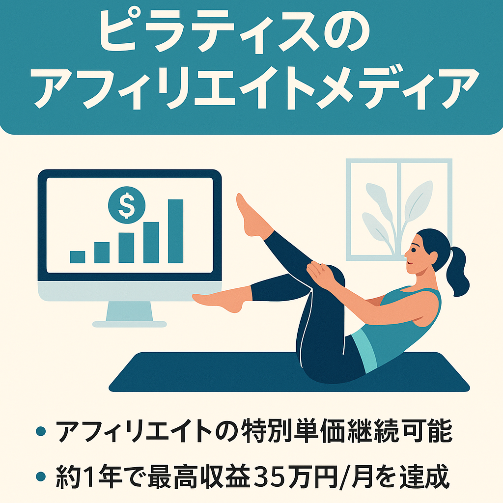 【緊急値下げ｜収益約15万円/月】ピラティスのアフィリエイトメディア