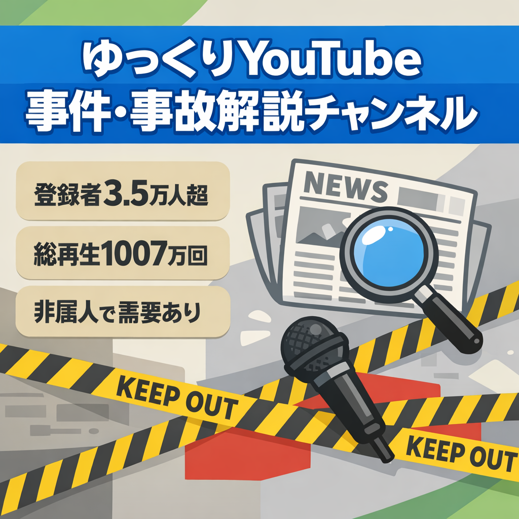 【Youtube登録者数3.5万人以上】ゆっくり解説・ネタが豊富な事件・事故の解説チャンネル【非属人】