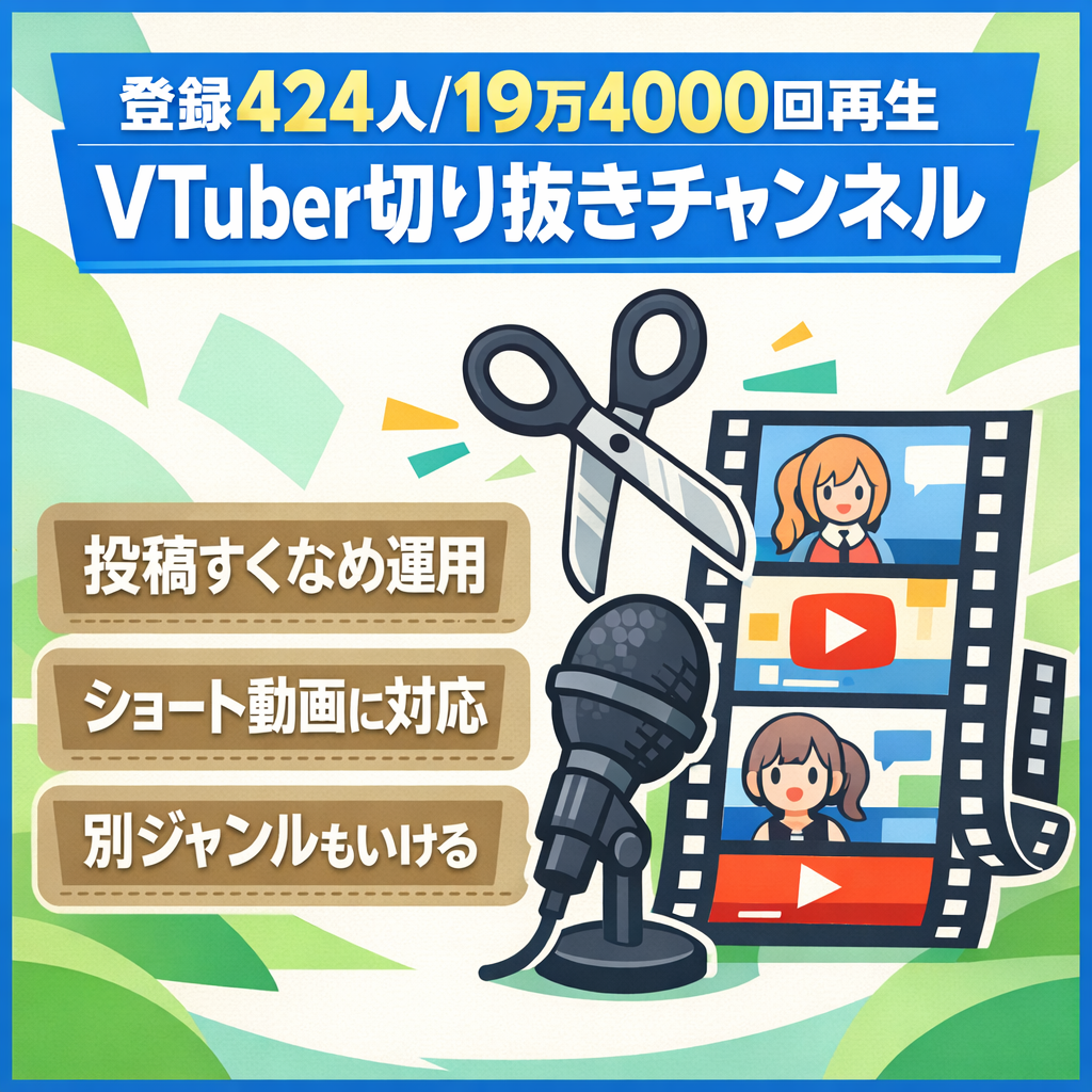 【登録者424人・動画20本で19万4000回再生】vtuber切り抜きチャンネル