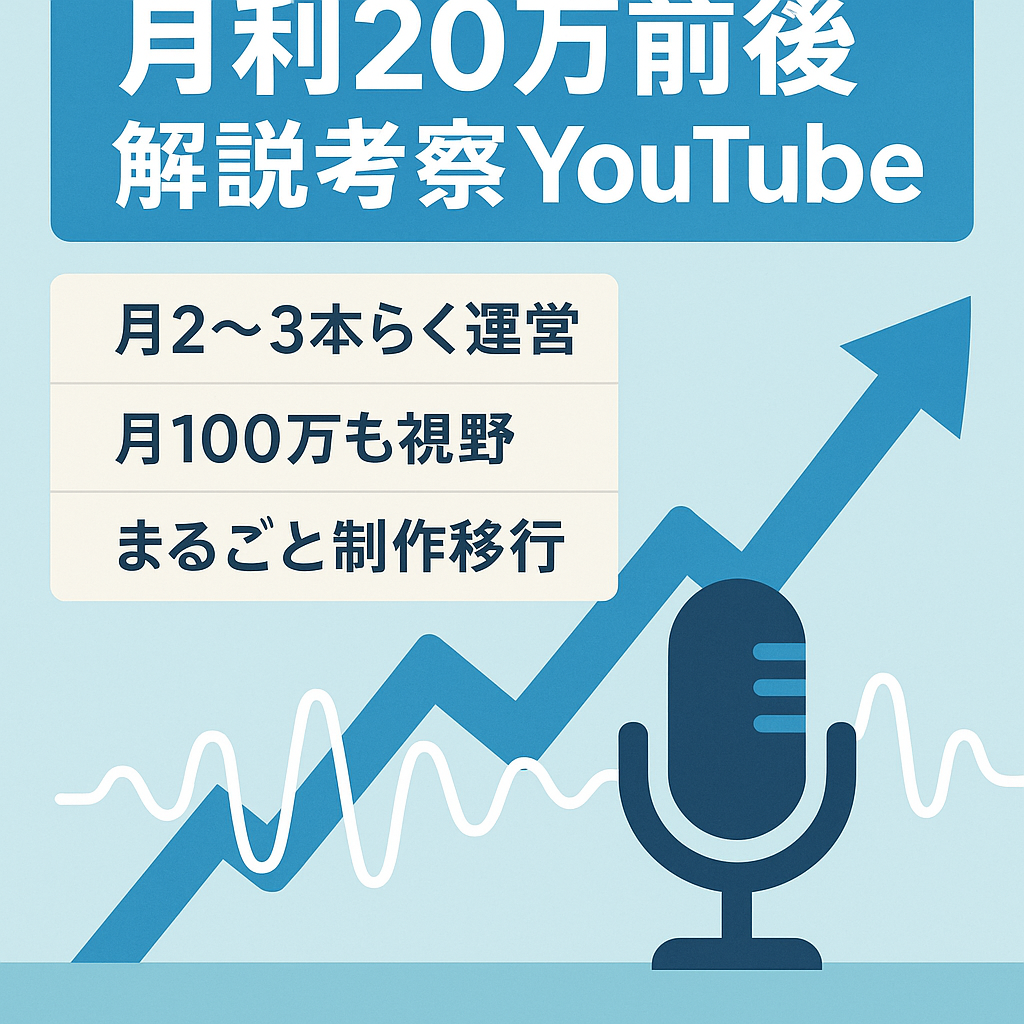 【月利２０万前後】月の平均投稿数２本！人工音声解説・考察系YouTube