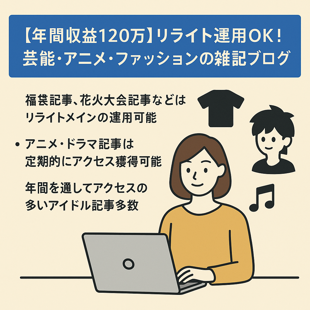 リライト運用OK！芸能,アニメ,ファッションの雑記ブログ