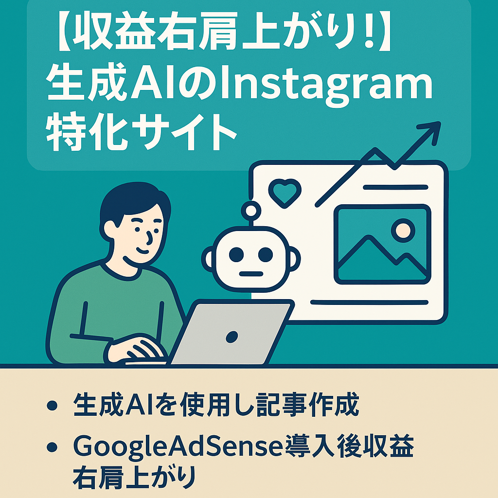 【収益右肩上がり！】生成Aiを使用して記事作成　 Instagram完全特化の情報サイト