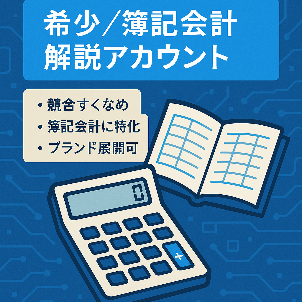 【希少な簿記・会計ジャンル】簿記解説アカウント。アフィリエイトなども可