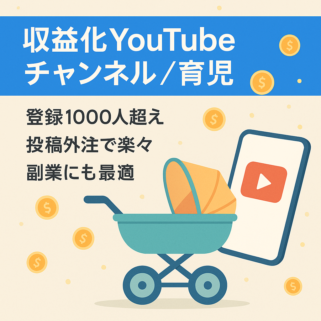 【収益化済み！登録者1,000人以上！17万再生動画有】育児についてのチャンネル【フル外注可能】非属人性運用可