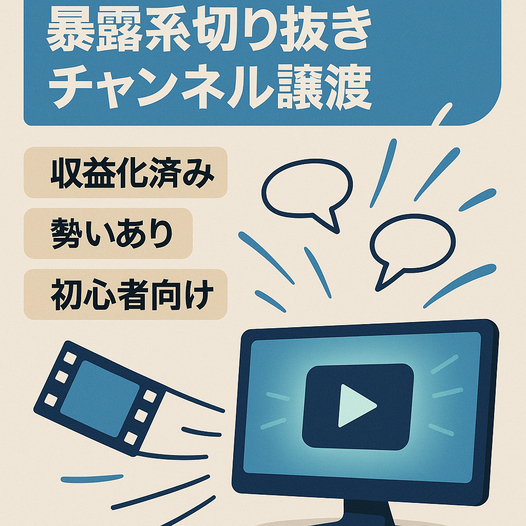 【YouTubeチャンネル2442人】収益化済暴露系切り抜きチャンネルの譲渡