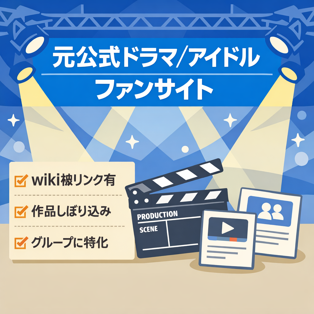 【元公式サイトアイドル特化】ドラマファンサイト！特定作品とグループに特化した希少なエンタメメディア
