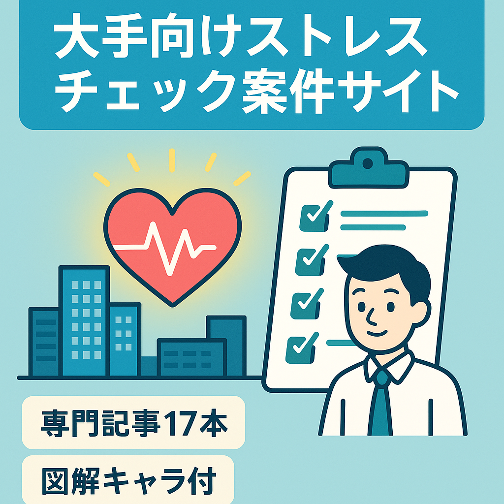 【金額交渉可】大手企業・行政のストレスチェック案件の問い合わせが取れていたサイト（サイト移行代行無料）