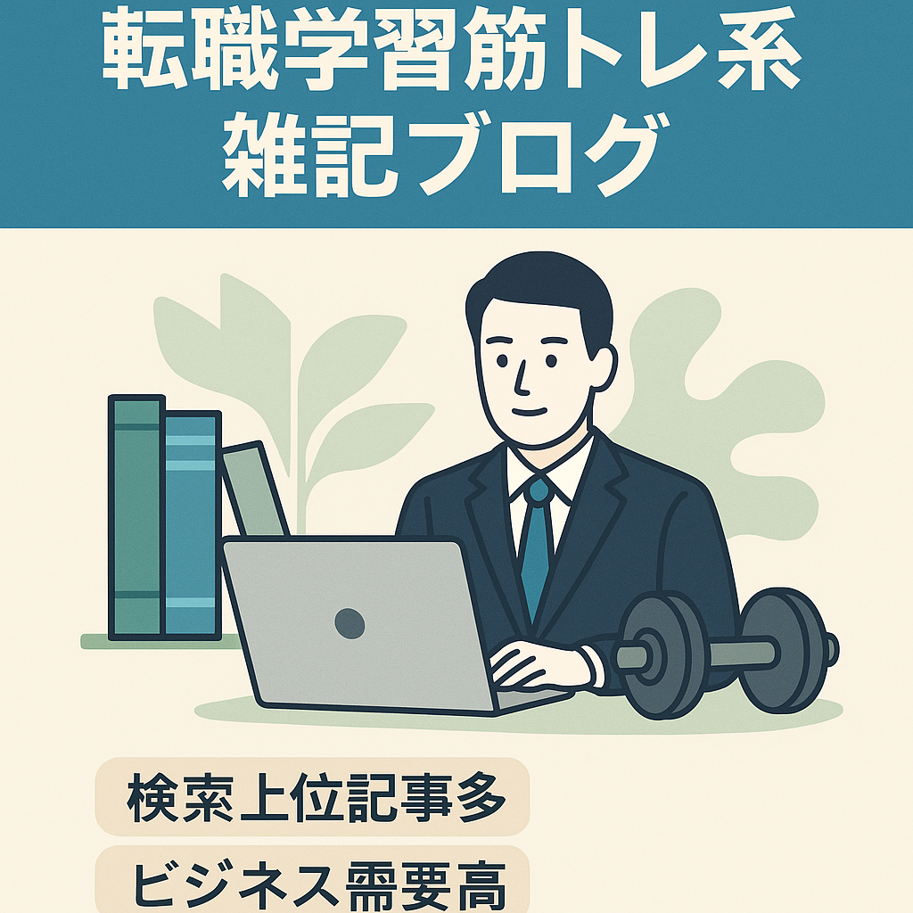 【転職・オンライン学習・筋トレ・プログラミング系】ビジネスマン向け雑記ブログ 検索上位記事多数！