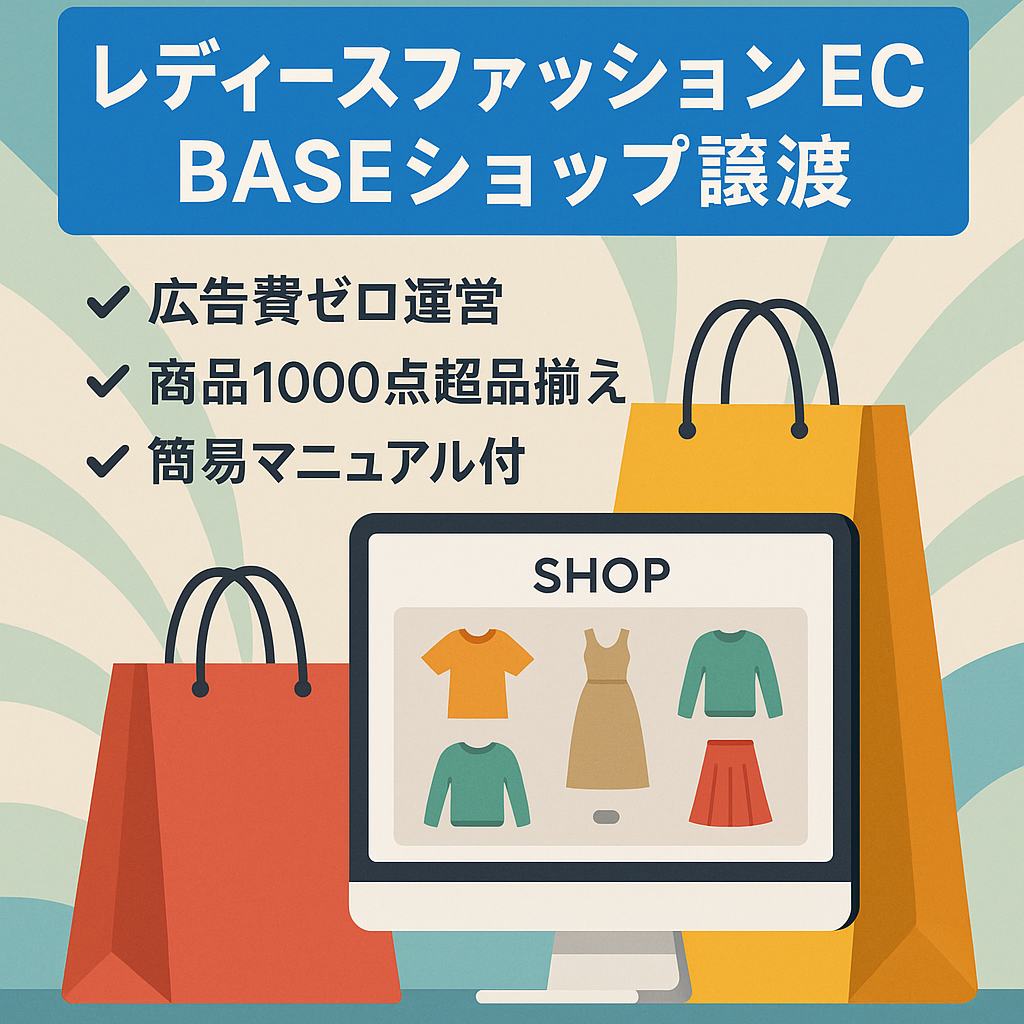 【商品数1000点超】レディースファッションECサイト(BASEショップ) 初心者でもすぐに運営可能