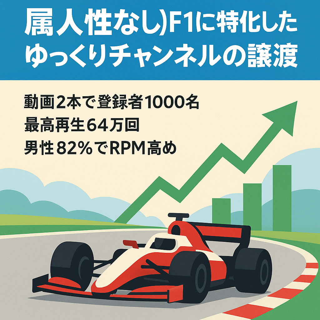 【属人性なし】F1に特化したゆっくりチャンネルの譲渡