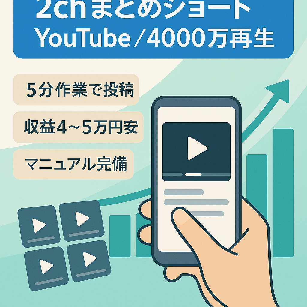 【値下げ】非属人ch 登録者1.4万人｜総再生数4000万↑｜投稿5200本↑｜ショート特化型2chまとめYoutubeチャンネル（マニュアル付き）