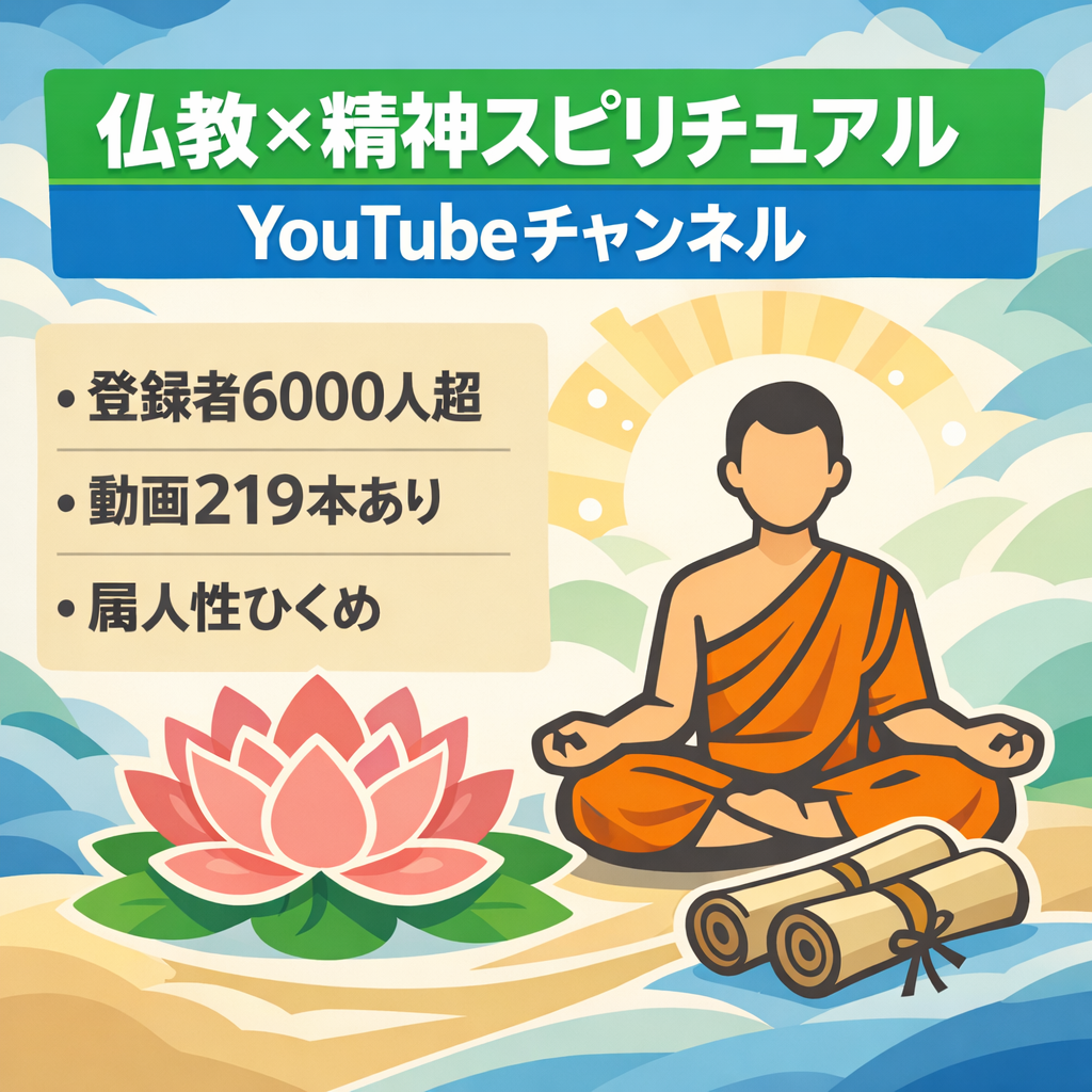 【登録者6,000人超】仏教の教えをテーマにした精神・スピリチュアル系YouTubeチャンネル（219本動画）