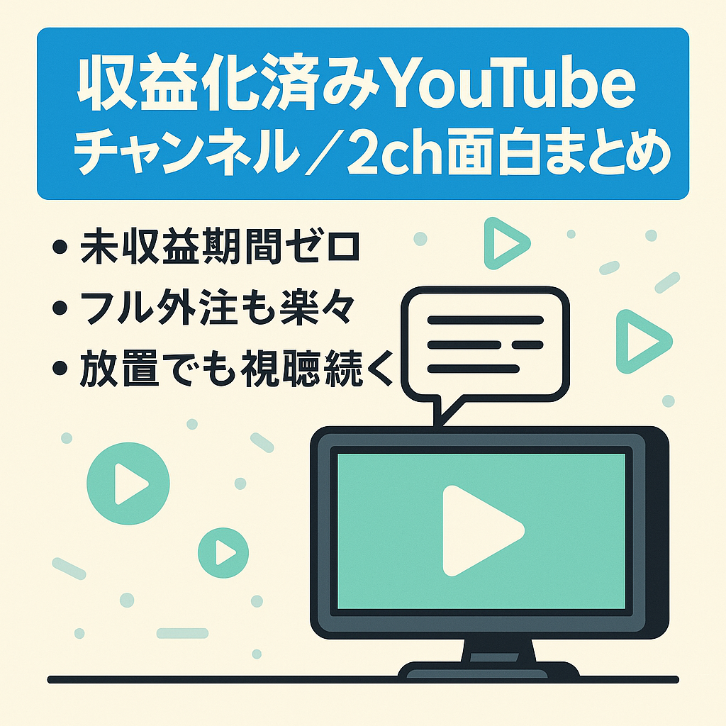 【収益化CHを運営したい方、必見！】人気サイト2ch面白いまとめ系、収益化済