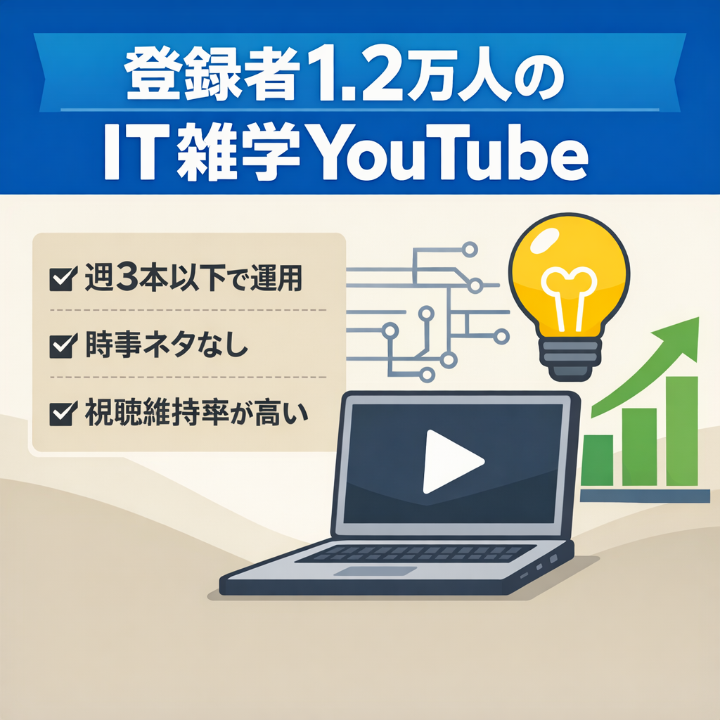 【週3投稿以下】運用３ヶ月で登録者12,000超えのIT雑学系YouTube