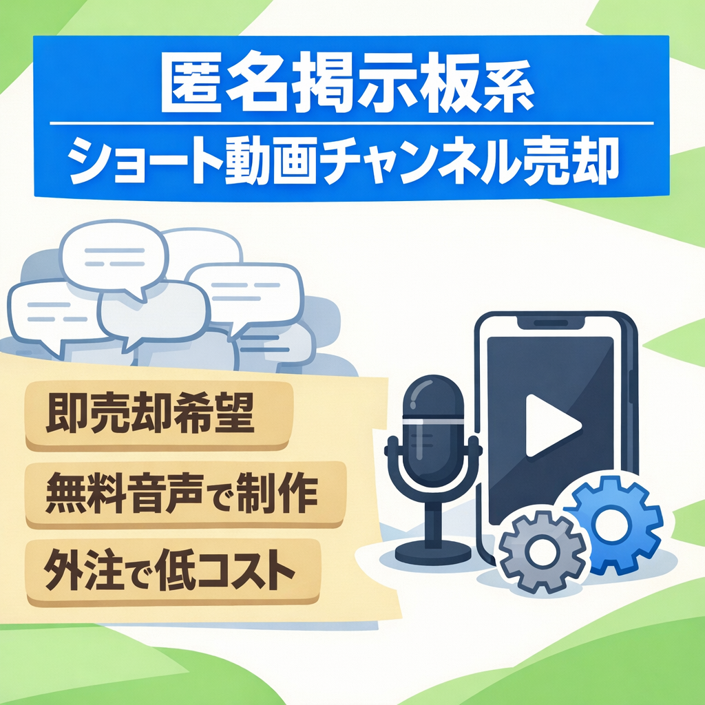 訳あり：【即売却希望】2ch系ショートチャンネル・元切り抜きチャンネル【ショート系 / 属人性なし】