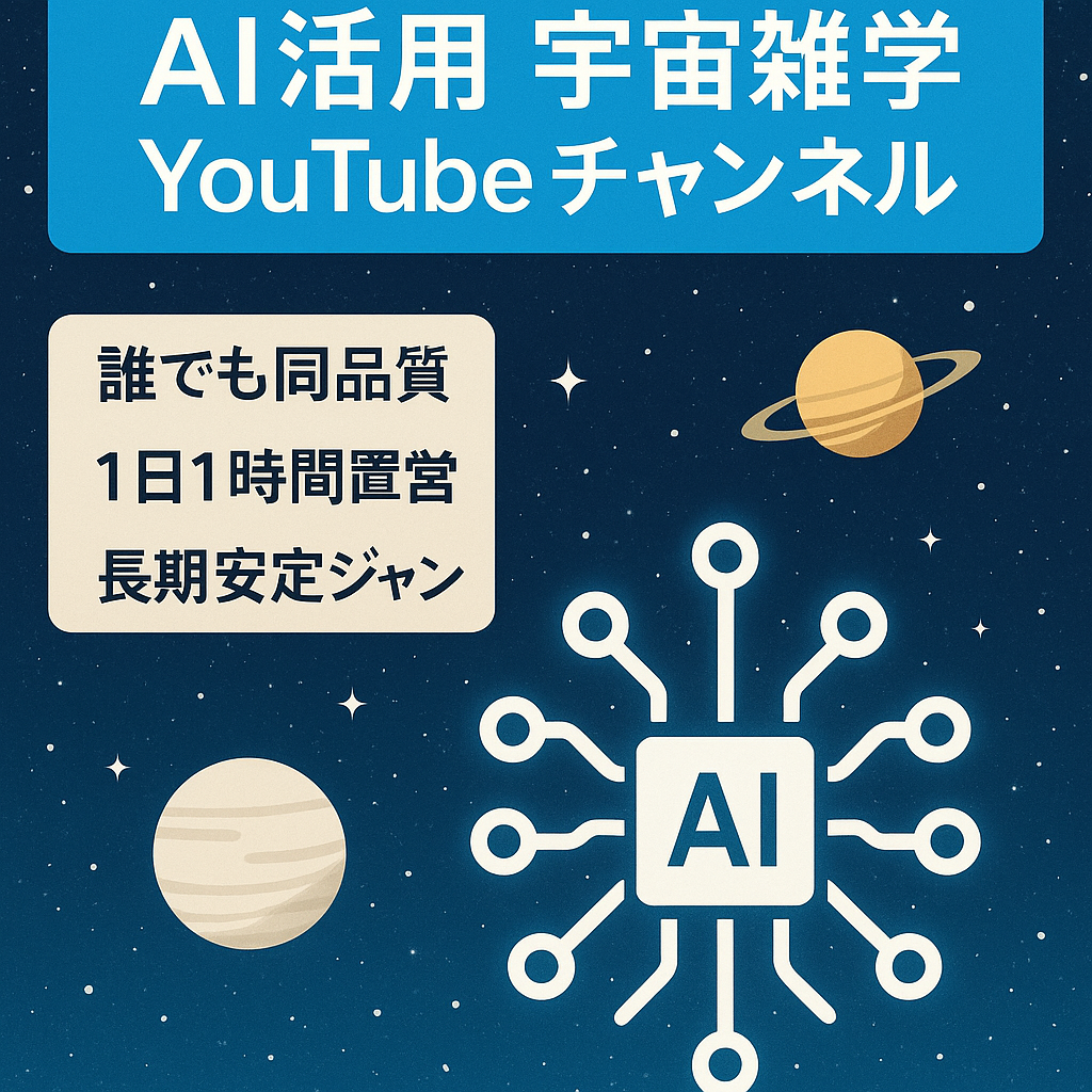 【収益化済/特典付き】AIを使い１日１時間の作業で投稿している宇宙雑学系のYouTube