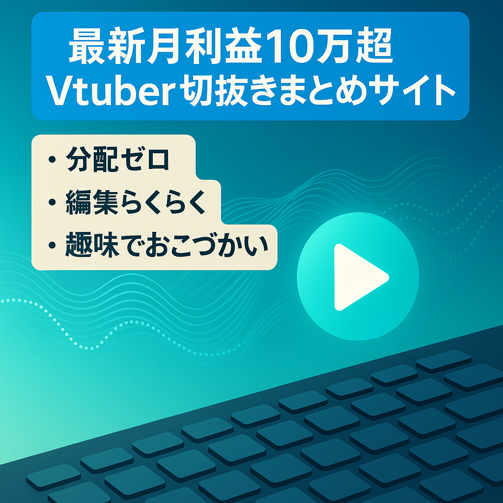 （ラスト値下げ）最新収益10万↑業界大手Vtuber切り抜き＆まとめサイト　運営リソース不足により出品