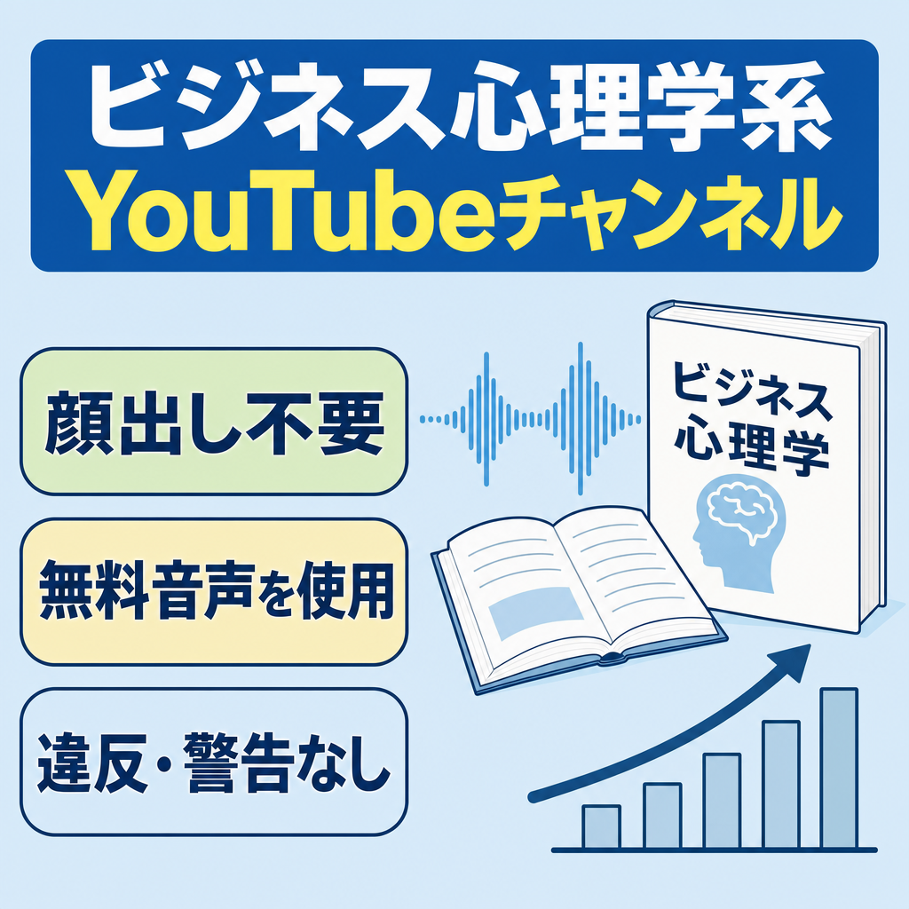 【顔出し不要・属人性なし・雑学ch】ビジネス心理学系YouTubeチャンネル