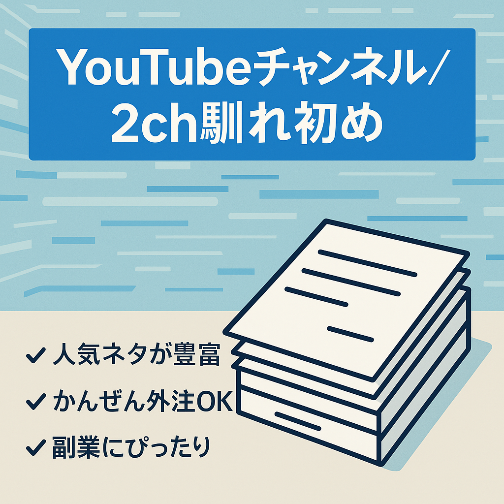【放置で収益発生・完全外注】【2ch馴れ初め】【運営マニュアル付き】【外注スタッフの紹介】