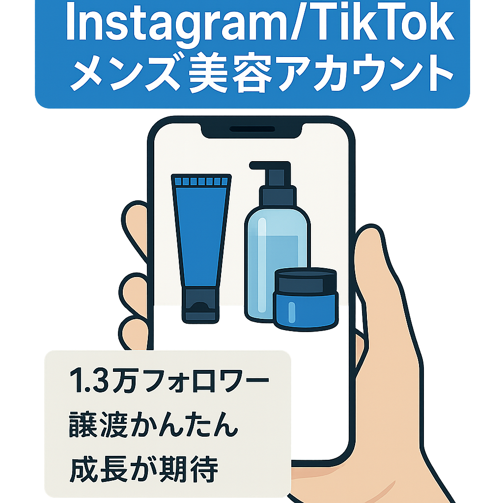 【Instagram & TikTok】メンズ美容メディア（属人性なし、フォロワー1.3万人）