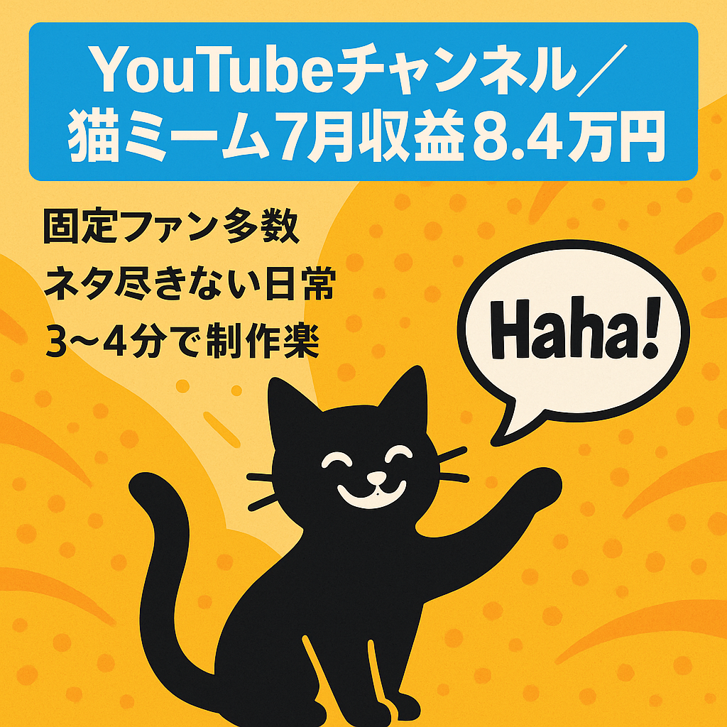 【固定ファン多数！7月収益84,000円！登録者5,000人超】最も人気のある猫ミームの日常系チャンネル