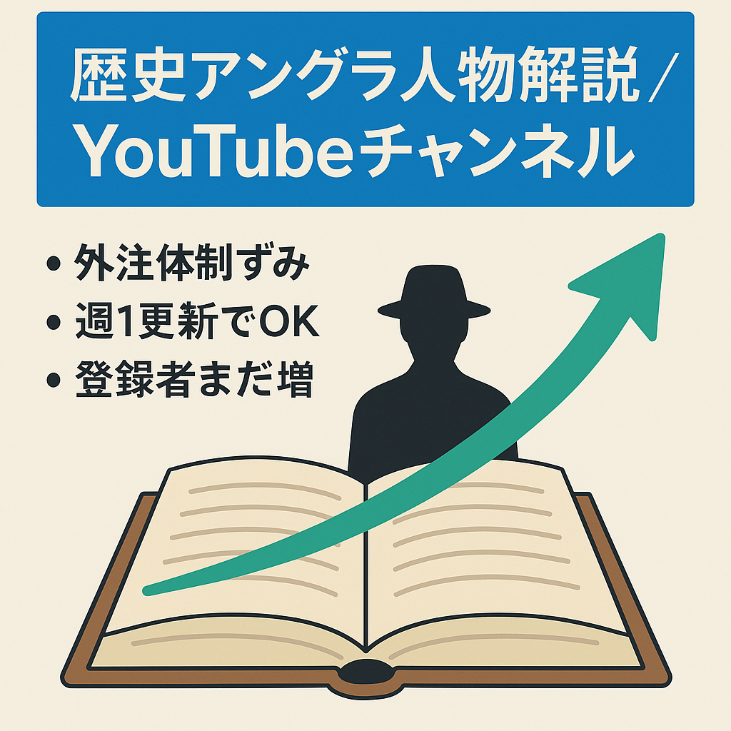 【外注組織化済み】手放し運営！今も登録者が増加中！長期運営の「歴史上のアングラ人物解説ch」
