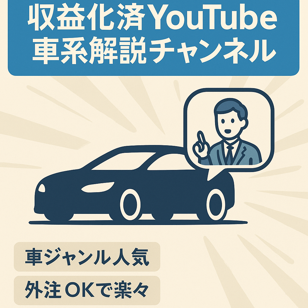 【収益化済、属人性無し、フル外注可能！】人気の車系ゆっくり解説チャンネル