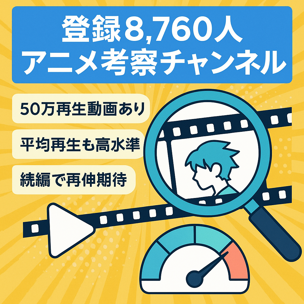 【登録8,760人】人気アニメの考察YouTubeチャンネル【完全フル外注】