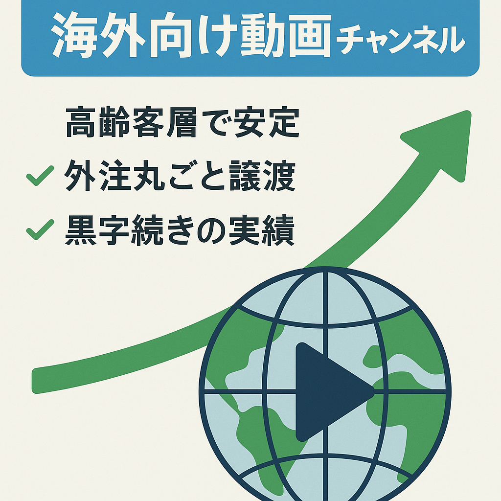 【4月利益150万】フル外注運営/顔出し不要の海外向けチャンネル【属人性なし】