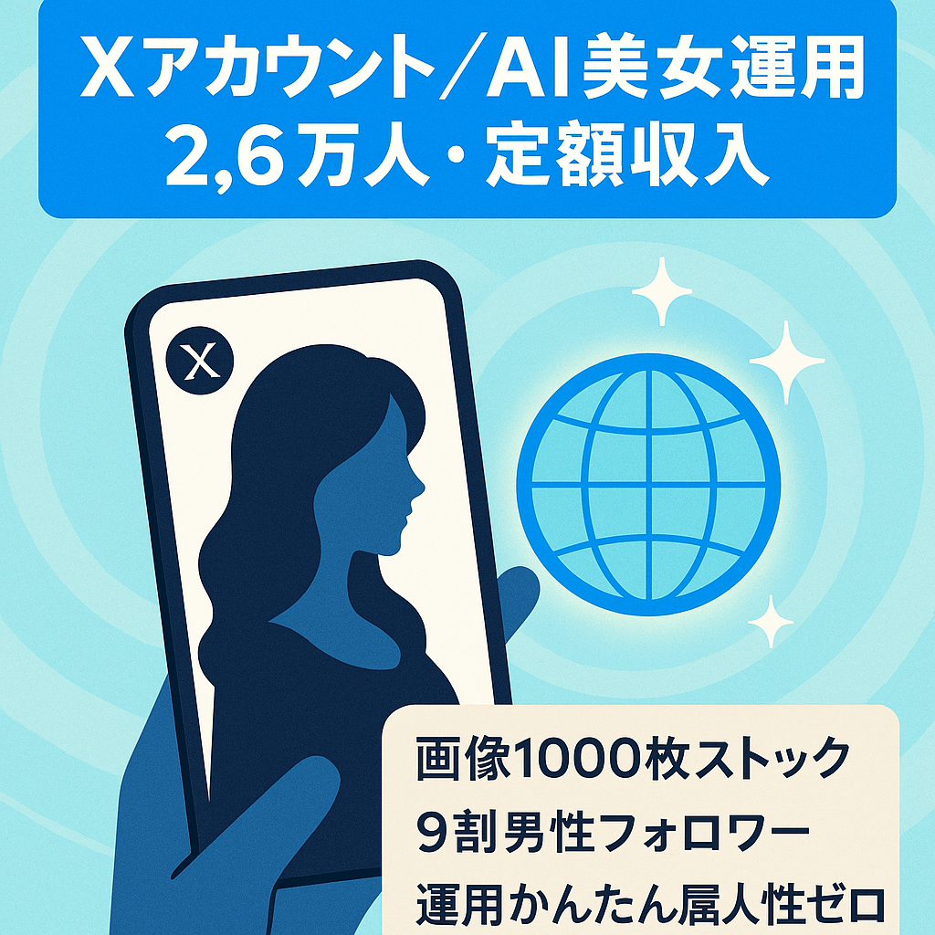【Twitterのフォロワー約2.6万人】X(旧Twitter)でAI美女運用｜毎月のサブスク収入｜現在も収益発生中｜属人性なし